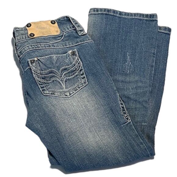 Vanity Premium Collection Jean Capri Pants Women's 25 Denim Distressed Stretch - Picture 4 of 6